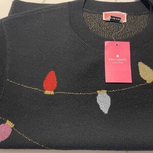 Kate Spade Starlight Black Sweater with Festive Lights